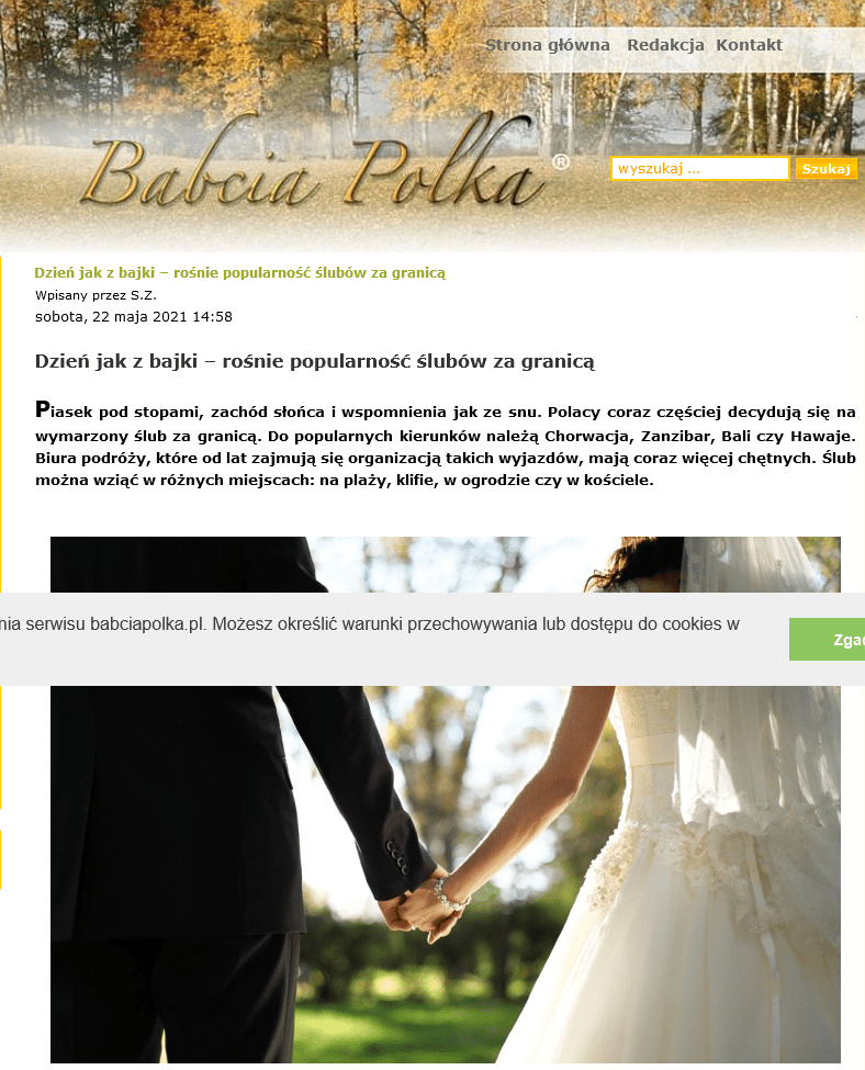 Screenshot_2021 05 26 Dzień Jak Z Bajki – Rośnie Popularność ślubów Za Granicą